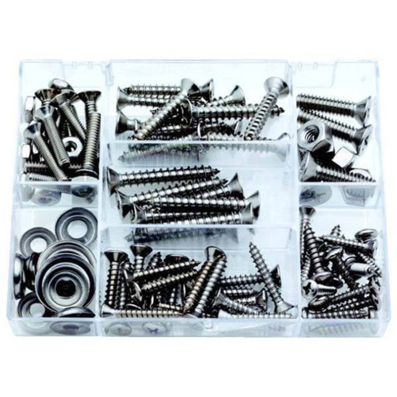 Attwood 100 Piece S.S. Fastener Assortment Kit