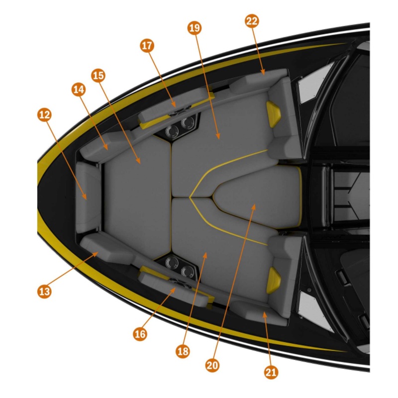 Center Front Bow Cushion 2020 21 VLX (Complete Skin & Cushion)