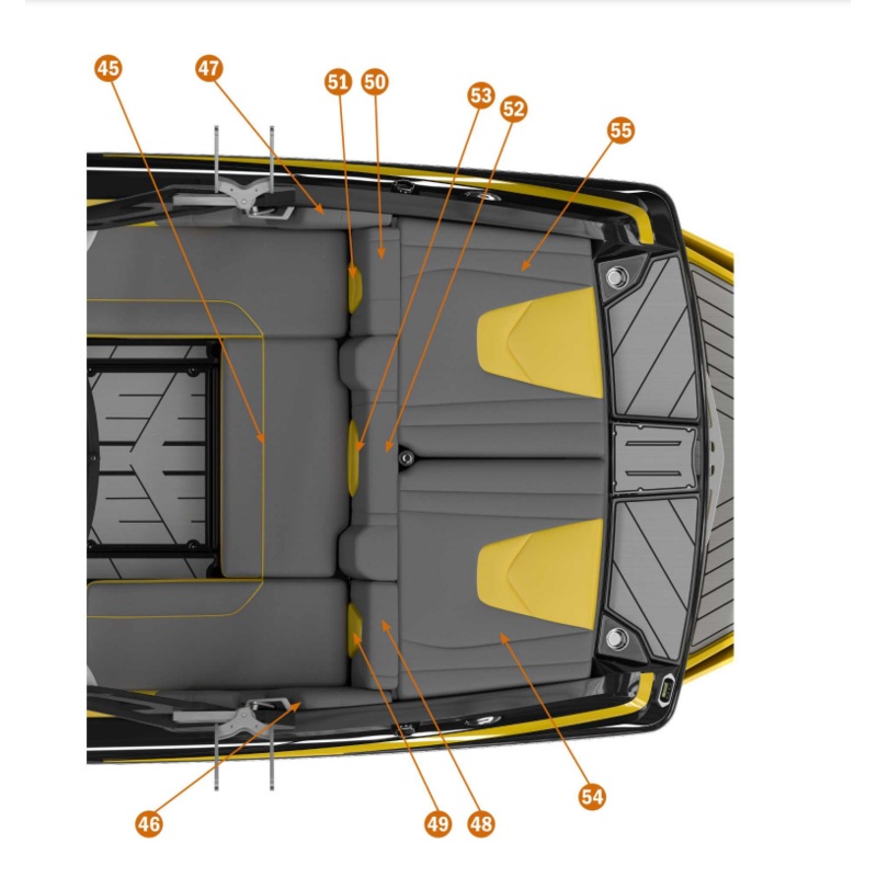 Center Rear Seat Cushion (Complete Skin + Cushion)