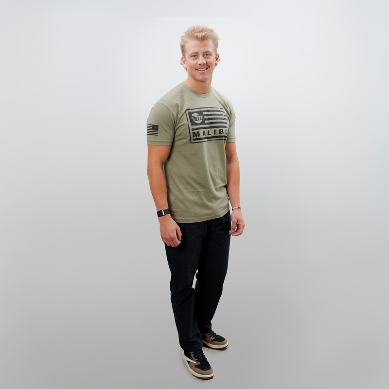 MALIBU FREEDOM TEE 2.0|XS|S|M|L|XL|2XL|Dark Heather Grey|Light Olive
