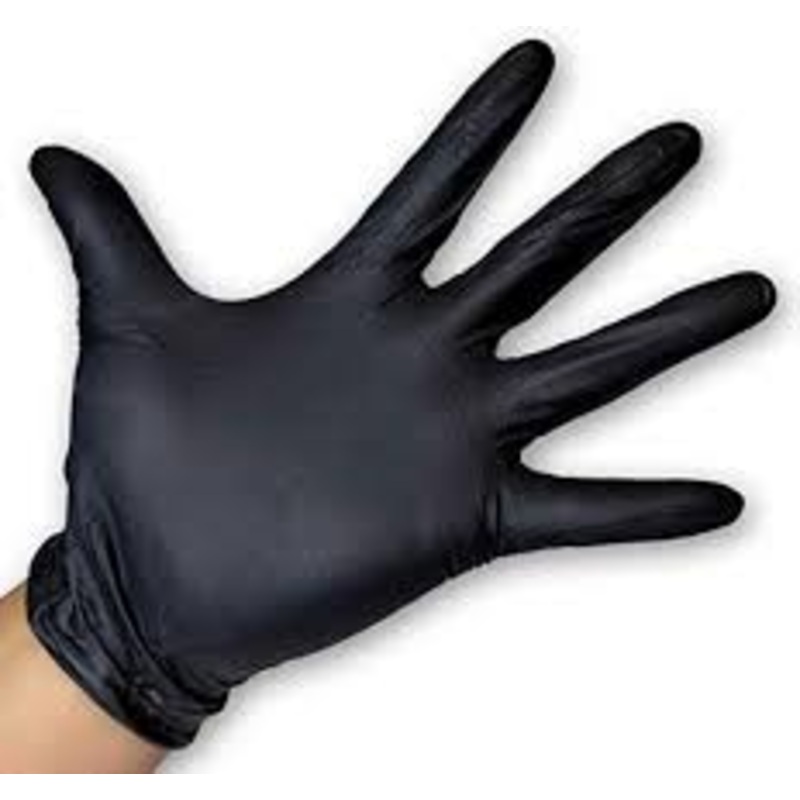 Gloves Nitrile Powder Free Black Large Pack Of 100 Part No 054532 L