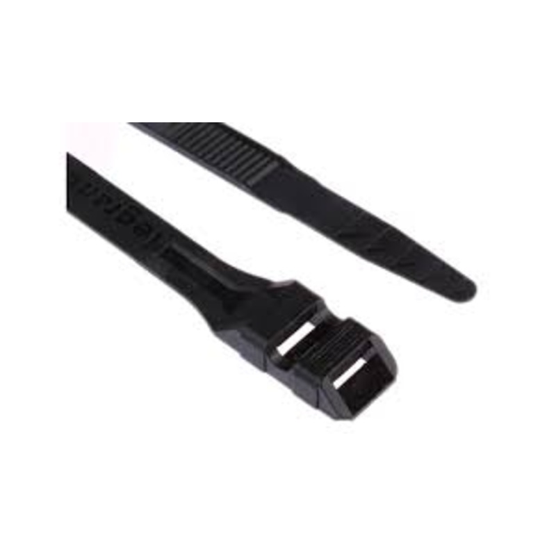 Flat Tie Raps Black Ctr265Fht