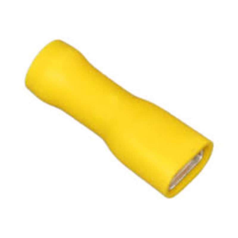 Spade Connector Yellow Female For 3MM-6.0MM2 Cable Pre-Insulated 9.50MM Part No. 0-001-19