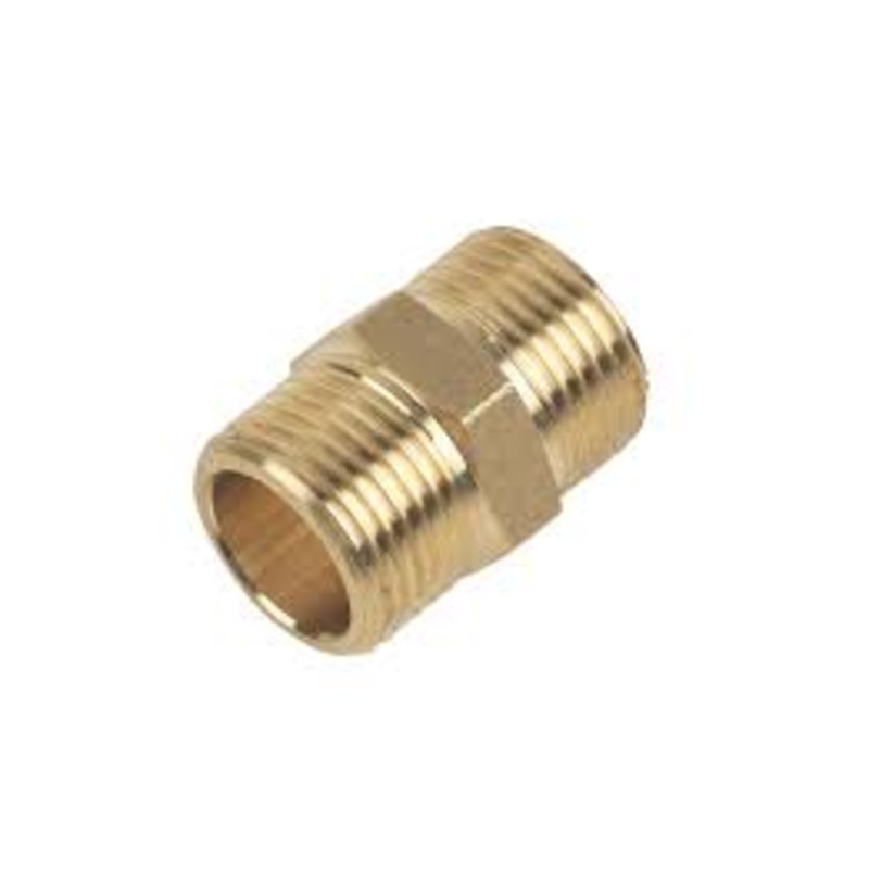 Brass Double Nipple with Equal External Threads ( Various Sizes )