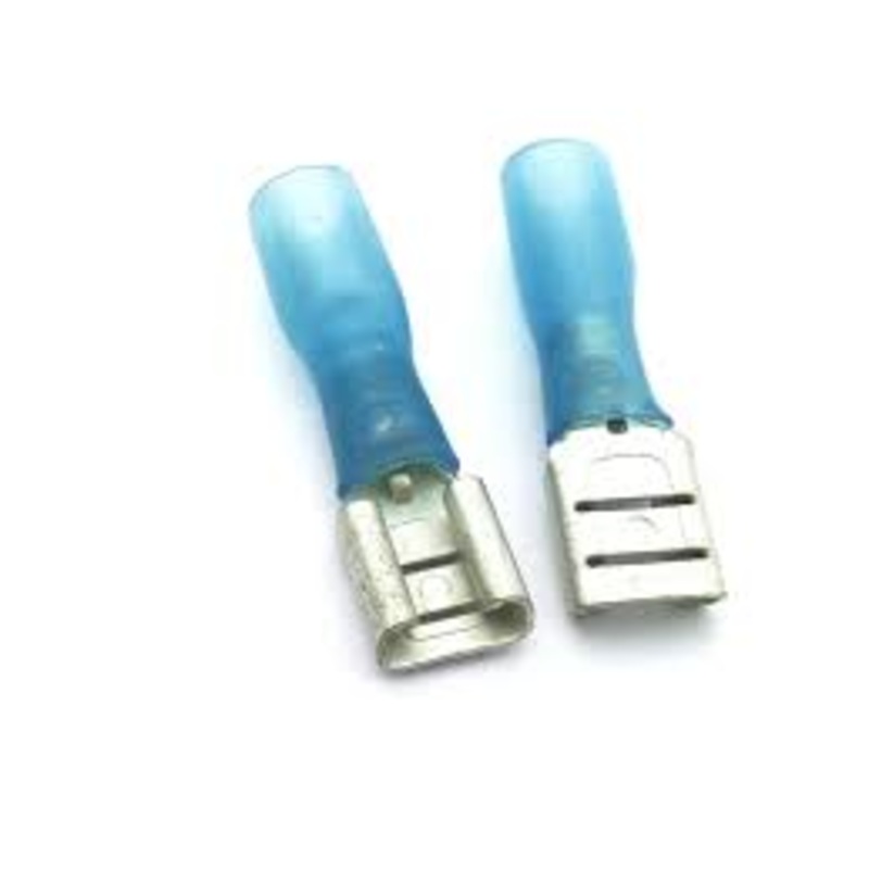 Heat Shrink Blue Female Spade Connector 16-14 AWG Number 8-01514HS